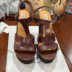 Steve Madden Dark Brown Platform Sandals